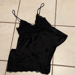 Victoria's Secret Elegant Black Satin Pajamas